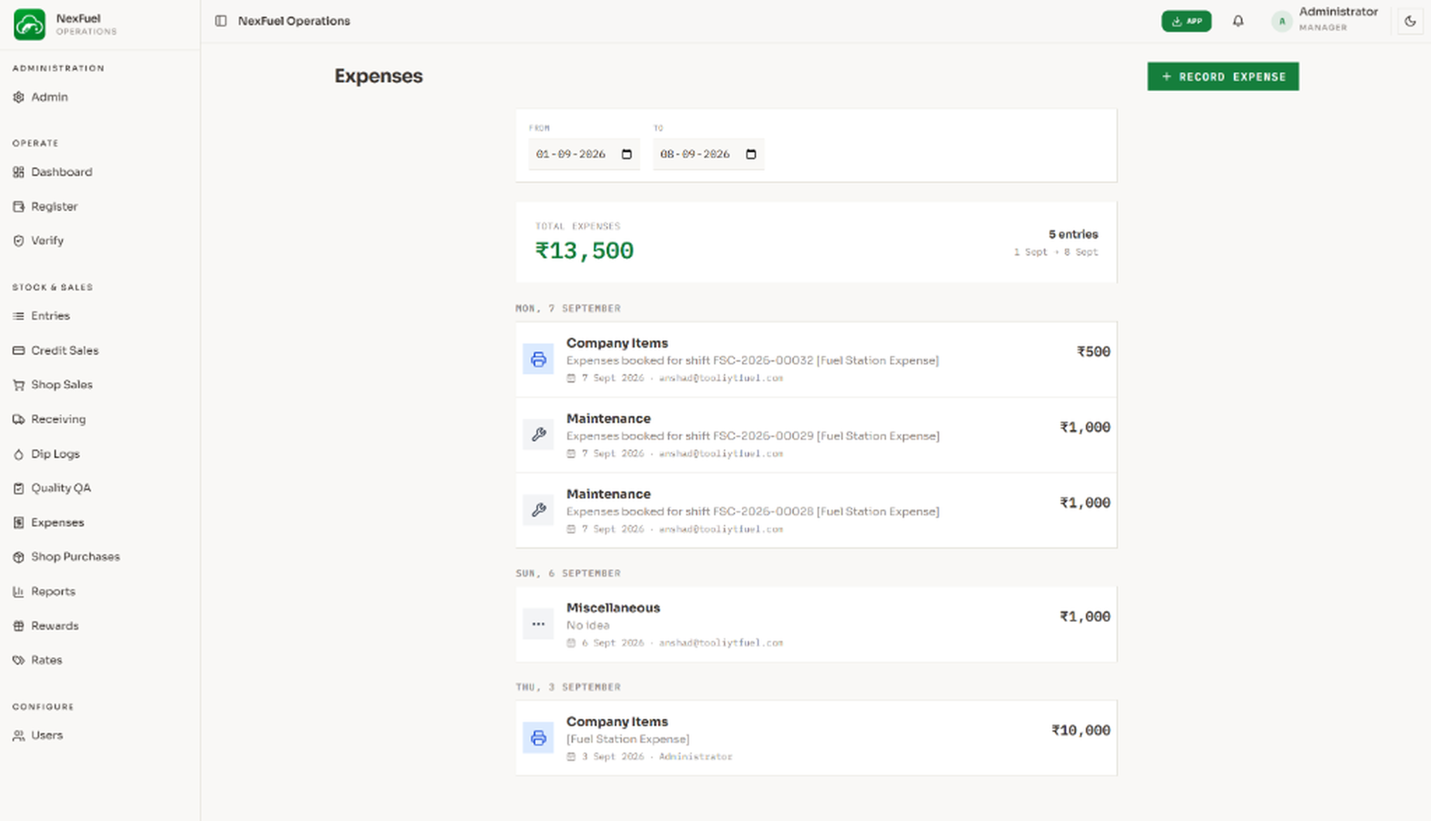 Expenses Tracking
